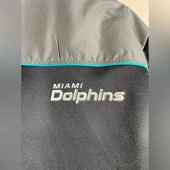 Men's NFL Miami Dolphins Therma Base Zip up Majestic Large EUC - Picture 3 of 8